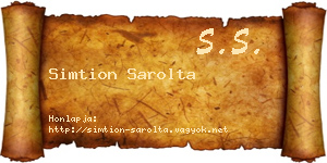 Simtion Sarolta névjegykártya