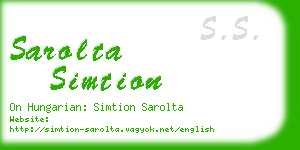 sarolta simtion business card